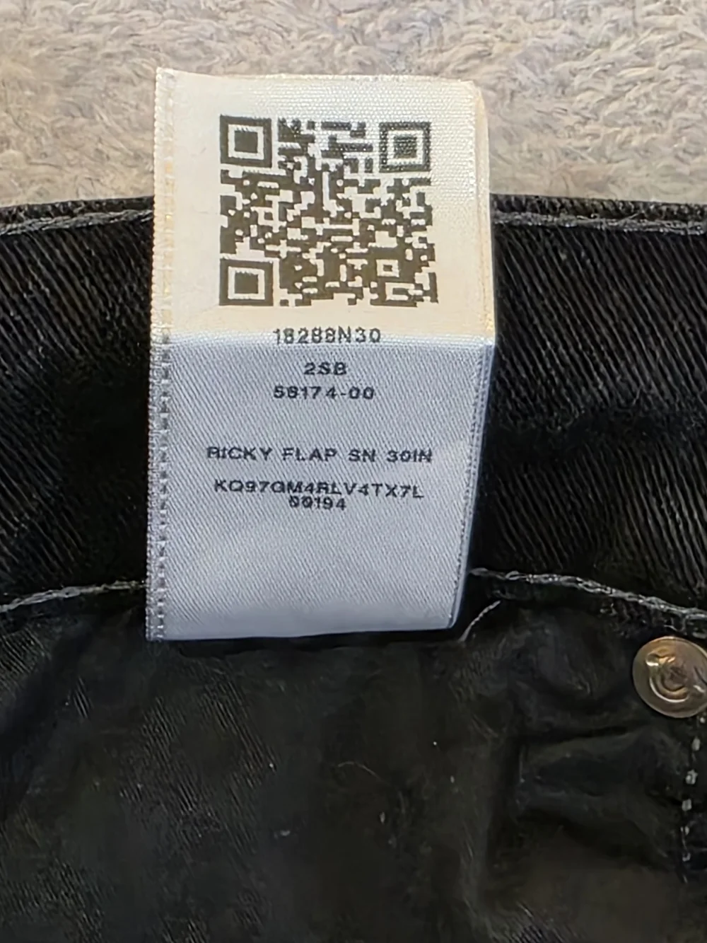 True Religion Ricky Relaxed Straight Black Jeans 32